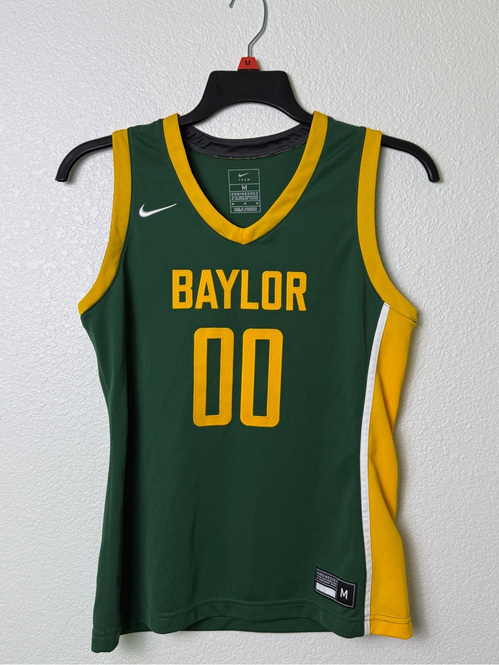 Nike Baylor Bears #00 Basketball Jersey Green/Yellow/White Size Women’s M